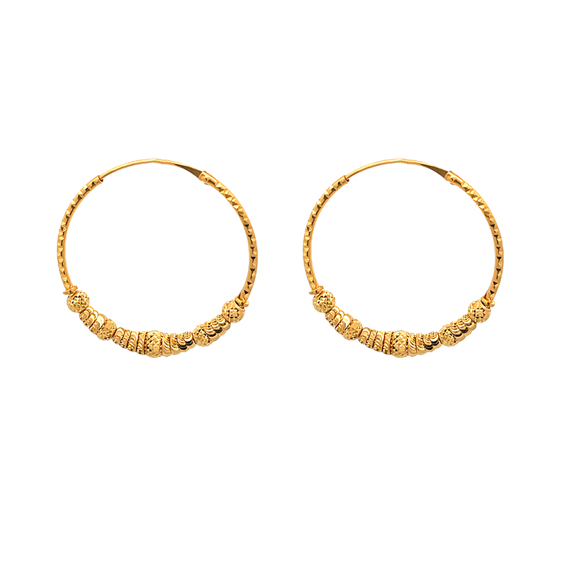 Timeless Elegance Gold Hoop Earrings - Diameter 35 mm